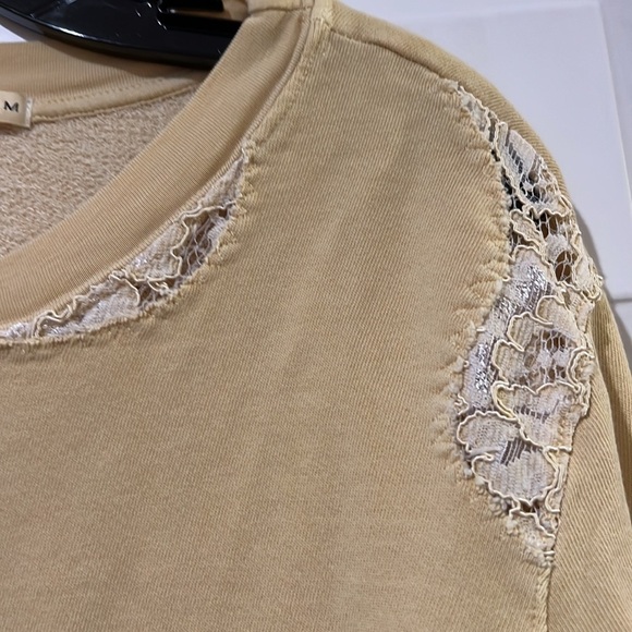 Stateside lace cut out yellow sweatshirt - Picture 2 of 5